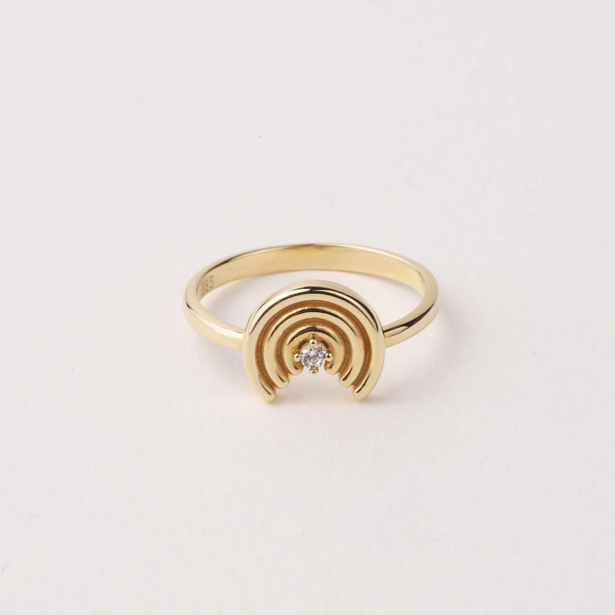 14K Gold Rainbow Ring, Dainty Rainbow Ring, Minimalist Gold Ring, Colorful Gemstone Ring, Everyday Real Gold Jewelry Gift for Her