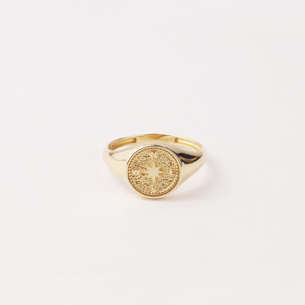 14K Gold Compass Ring, Polar Star Band, North Star Turquoise Ring, Astrology Starburst Ring, Luck Star, Celestial Pinky Ring
