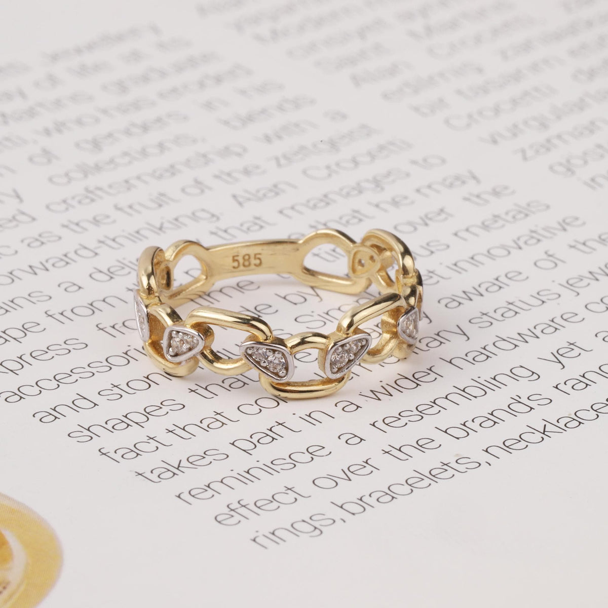 14K Gold Chain Ring, Chain Link Ring, Thick Chain Curb Ring, Bold Chain Ring, Solid Gold Stacking Ring, Layering Minimalist Chain Link