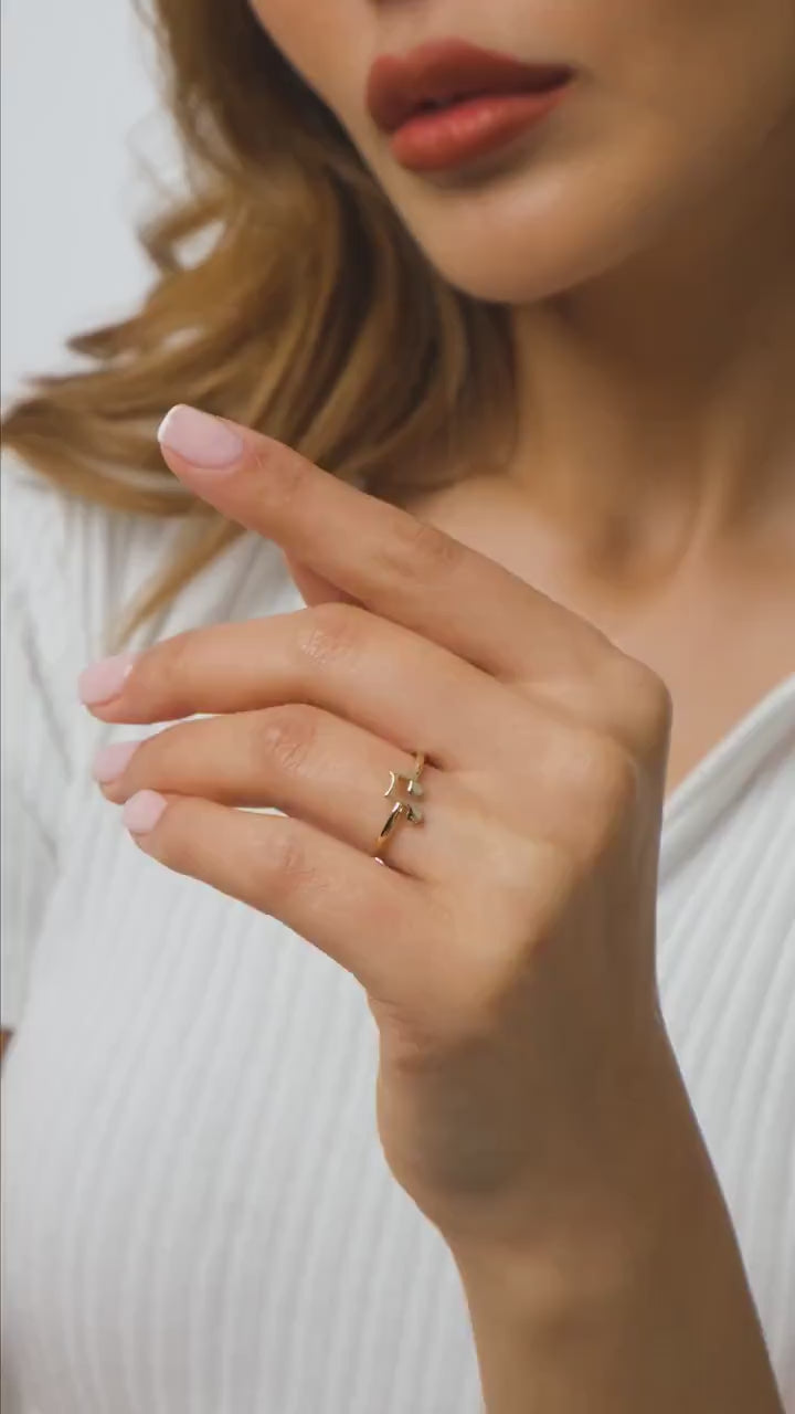 14K Gold Music Note Ring, Musicians Gold Ring