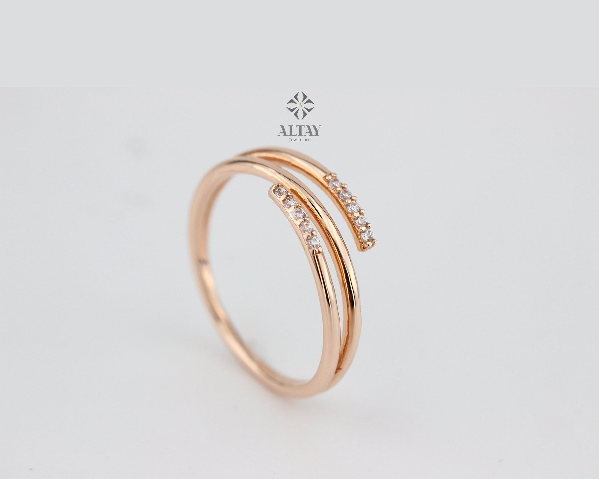 14K Solid Gold Ring, CZ Diamond Stacking Band, Wedding Band, Diamond Ring, Eternity Band, Stackable Ring, Gift For Her Active