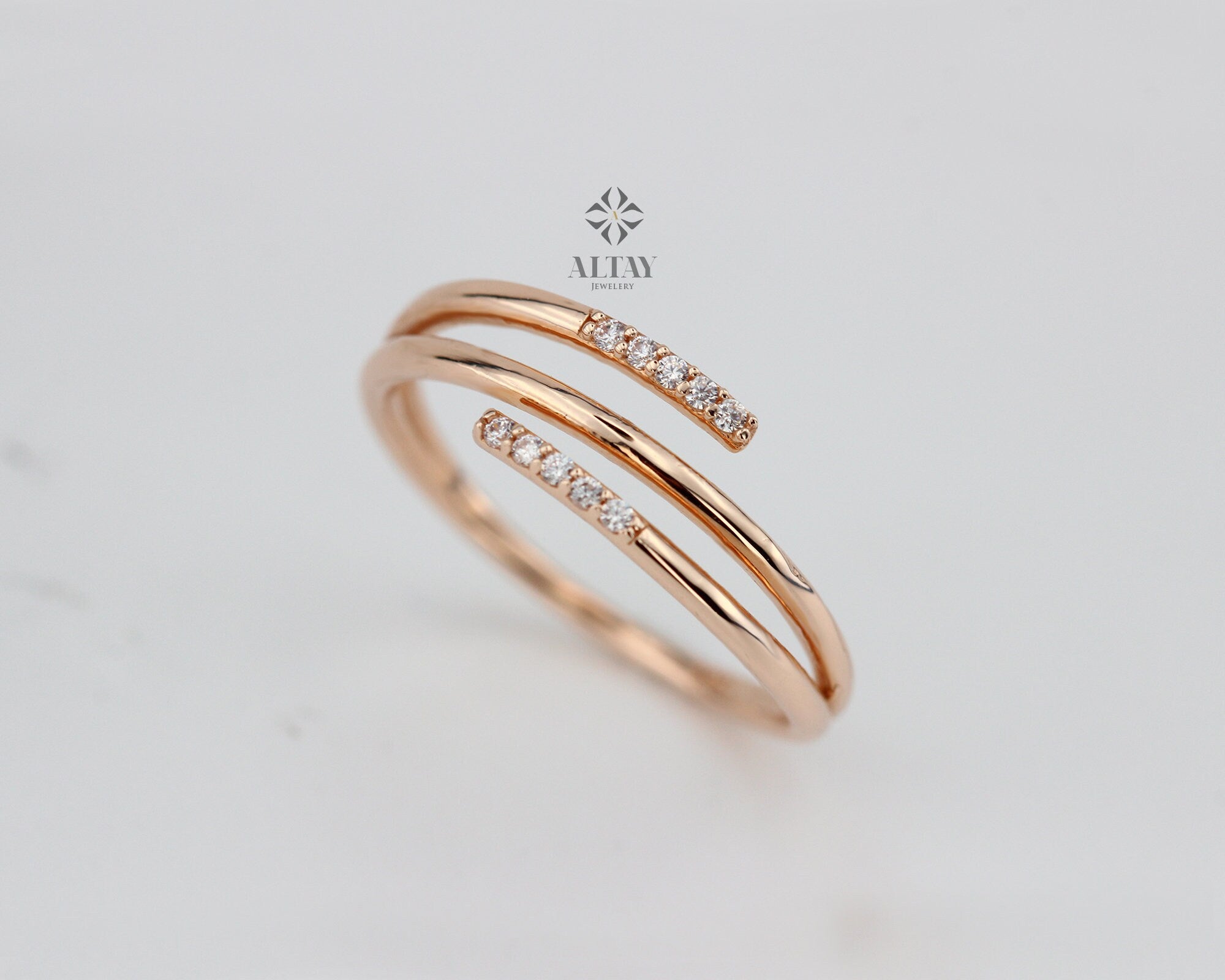 14K Solid Gold Ring, CZ Diamond Stacking Band, Wedding Band, Diamond Ring, Eternity Band, Stackable Ring, Gift For Her Active