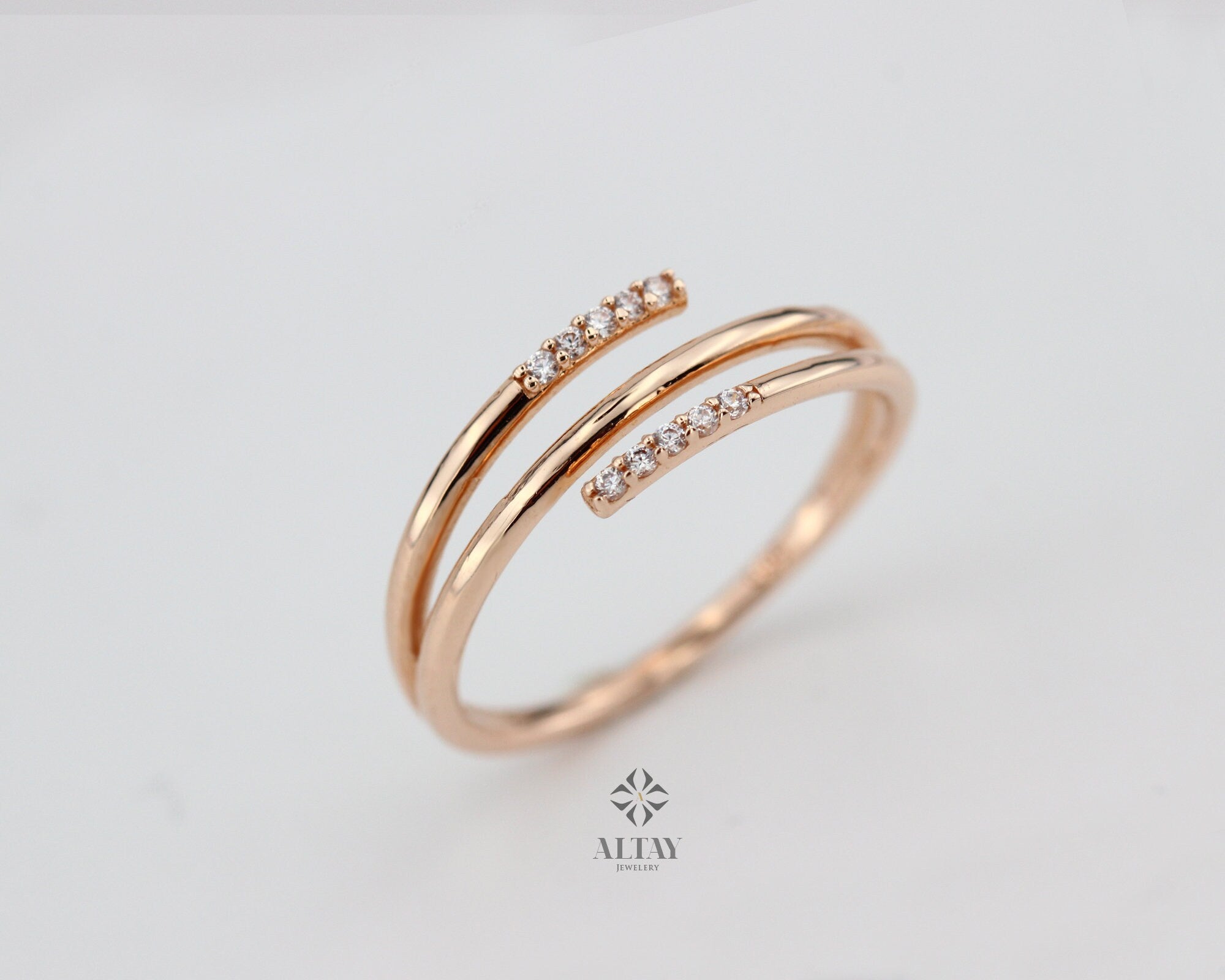 14K Solid Gold Ring, CZ Diamond Stacking Band, Wedding Band, Diamond Ring, Eternity Band, Stackable Ring, Gift For Her Active