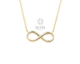 14K Solid Gold Infinity Necklace, Eternity Pendant