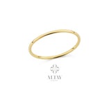 14K Gold 1mm Wedding Band, Thin Wedding Band