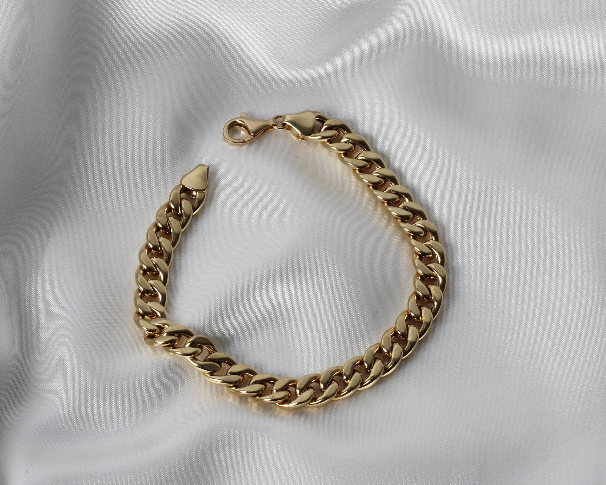 14K Gold 10MM Cuban Link Bracelet, Layering Chain, Chunky Retro Chain, Bold Link, Gift For Her, Stacking Bracelet, Unisex Bracelet