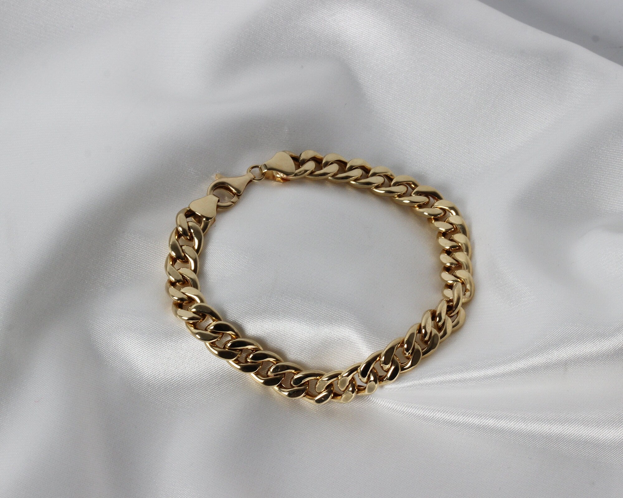 14K Gold 10MM Cuban Link Bracelet, Layering Chain, Chunky Retro Chain, Bold Link, Gift For Her, Stacking Bracelet, Unisex Bracelet