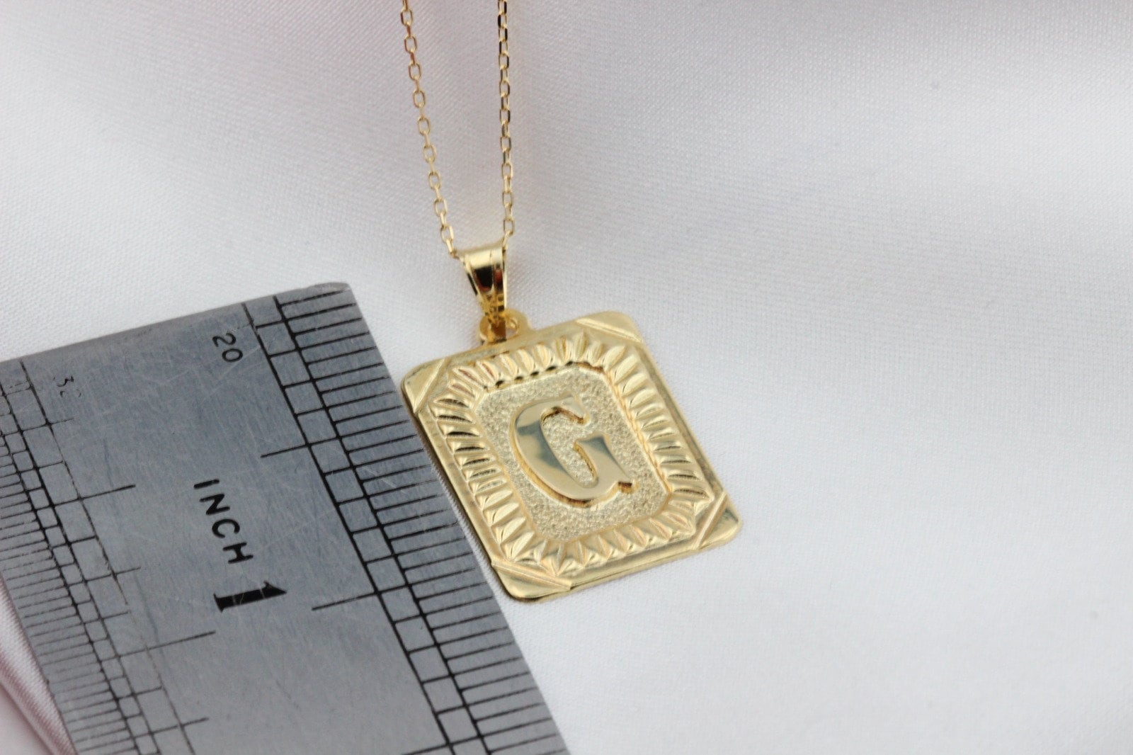 14K Solid Gold Initial Pendant