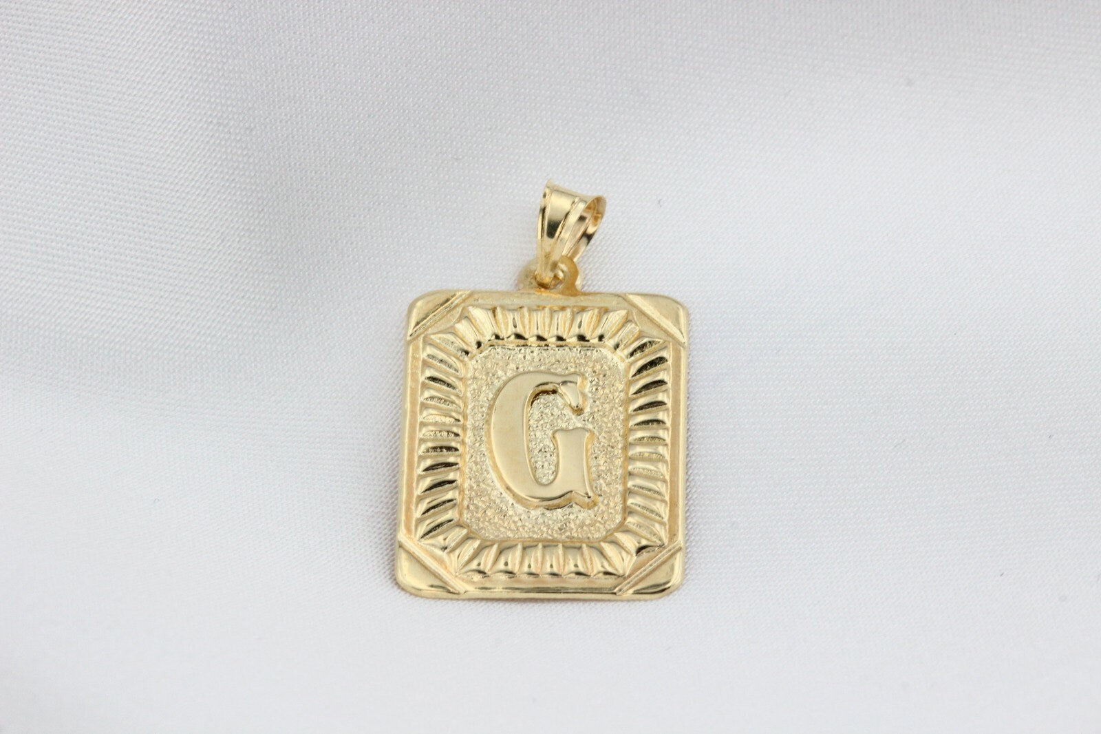 14K Solid Gold Initial Pendant