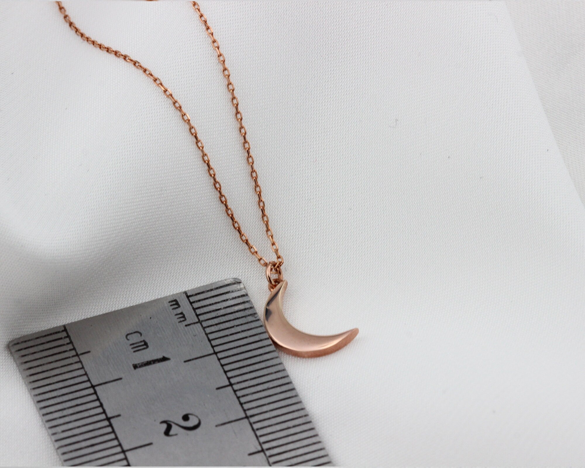 14K Gold Moon Necklace, Crescent Moon Pendant, Gold Moon Charm, Woman Celestial Charm Necklace, Minimalist Jewelry, Dainty Gift For Her