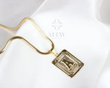 14K Gold Initial Necklace, Gold Letter Necklace