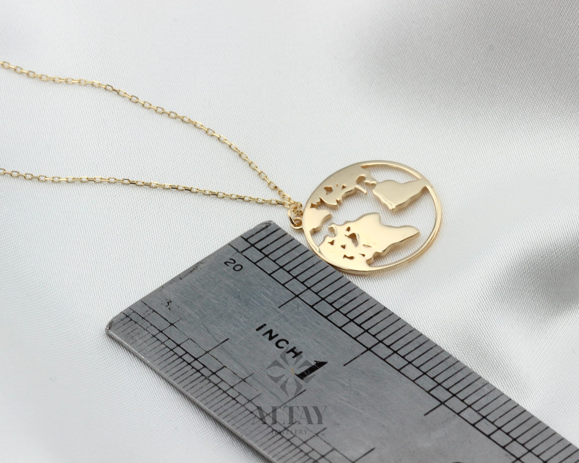 14K Gold Earth Necklace, World Map Necklace, World Necklace, Wanderlust Necklace, Dainty Necklace, Minimalist Travel Necklace, Love Jewelry