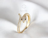 14K Gold Snake Ring, Snake Band