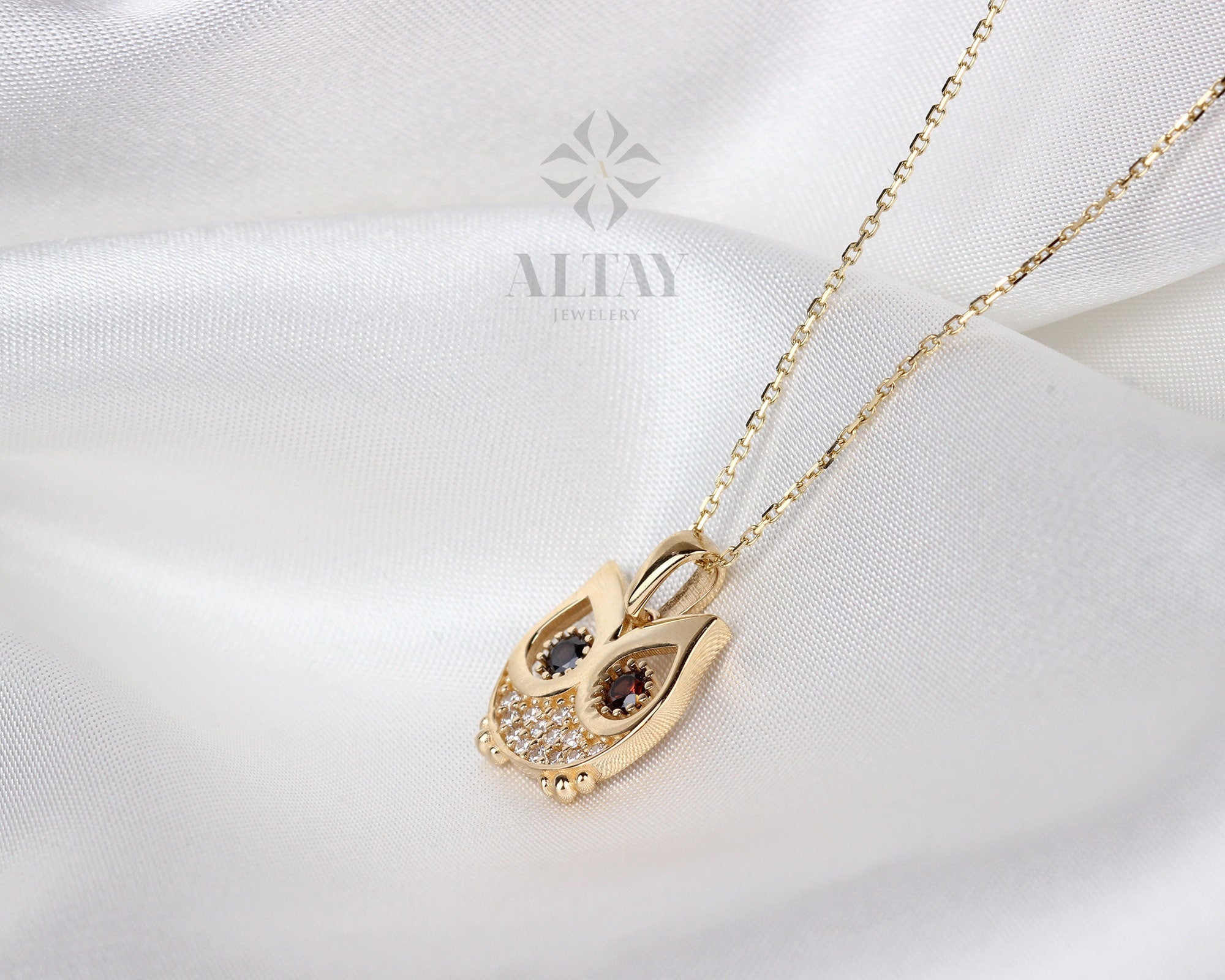 14K Gold Owl Necklace, Simple Owl Charm Necklace, Owl Necklace for Women Kids, Animal Jewelry Lovers, Dainty Charm, Cute Owl Christmas Gift