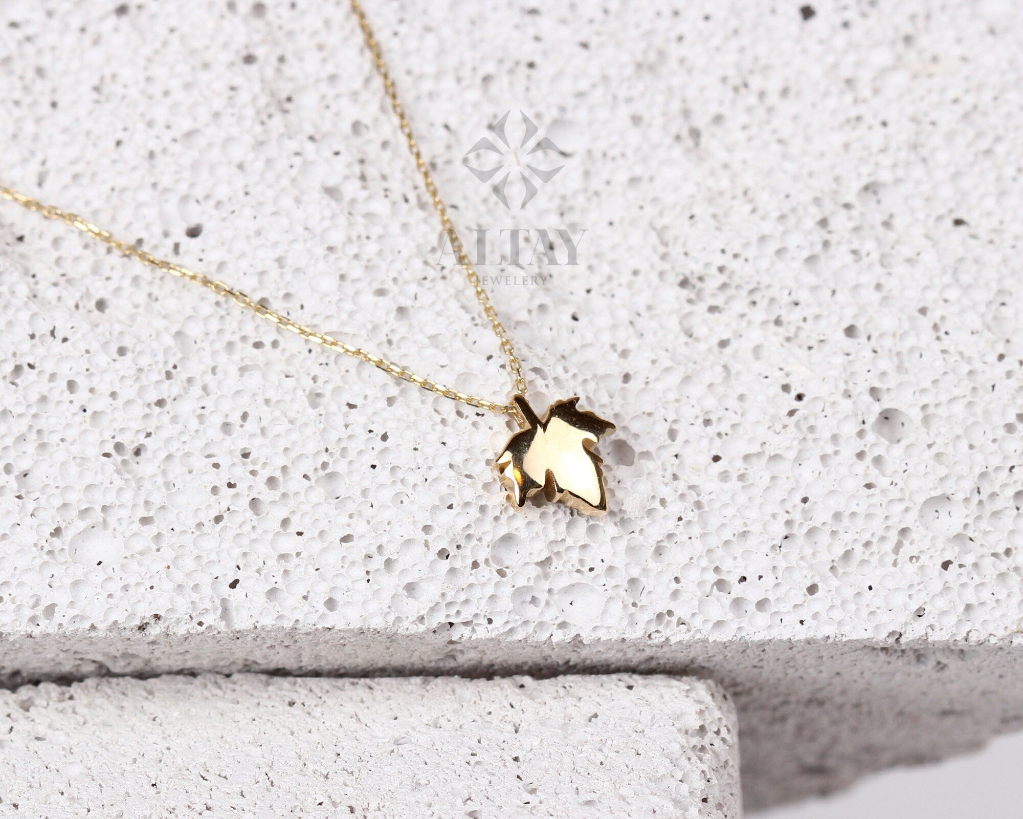 14K Gold Maple Leaf Necklace, Canada Maple Necklace, Canadian Leaf Charm, Maple Tree Pendant Necklace, Gold Fall Jewelry, Gift For Her