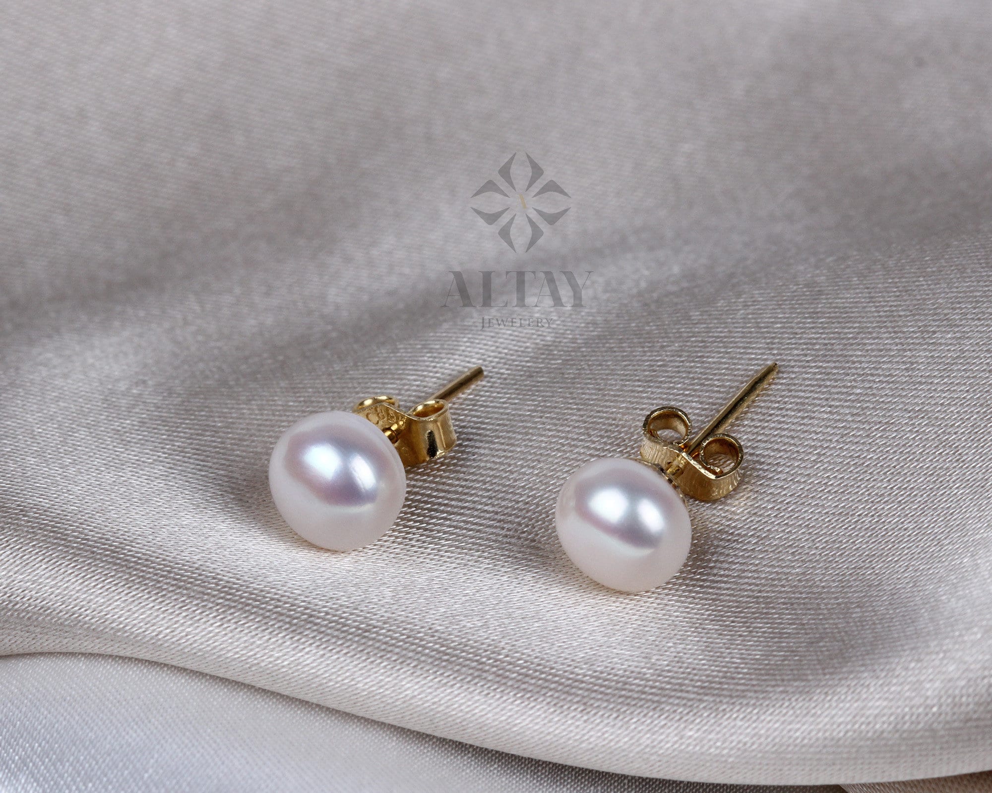 14K Gold Pearl Balls Earring, Shiny Finish, Tiny Lightweight, Gift For Her, Minimal Fine Jewelery, Fashion Delicate, Cute Dailywear Earring