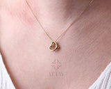 14K Gold Heart Necklace, Small Heart Necklace