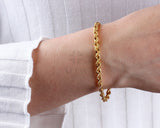 14K Solid Gold Rope Chain Bracelet, Dainty Bracelet
