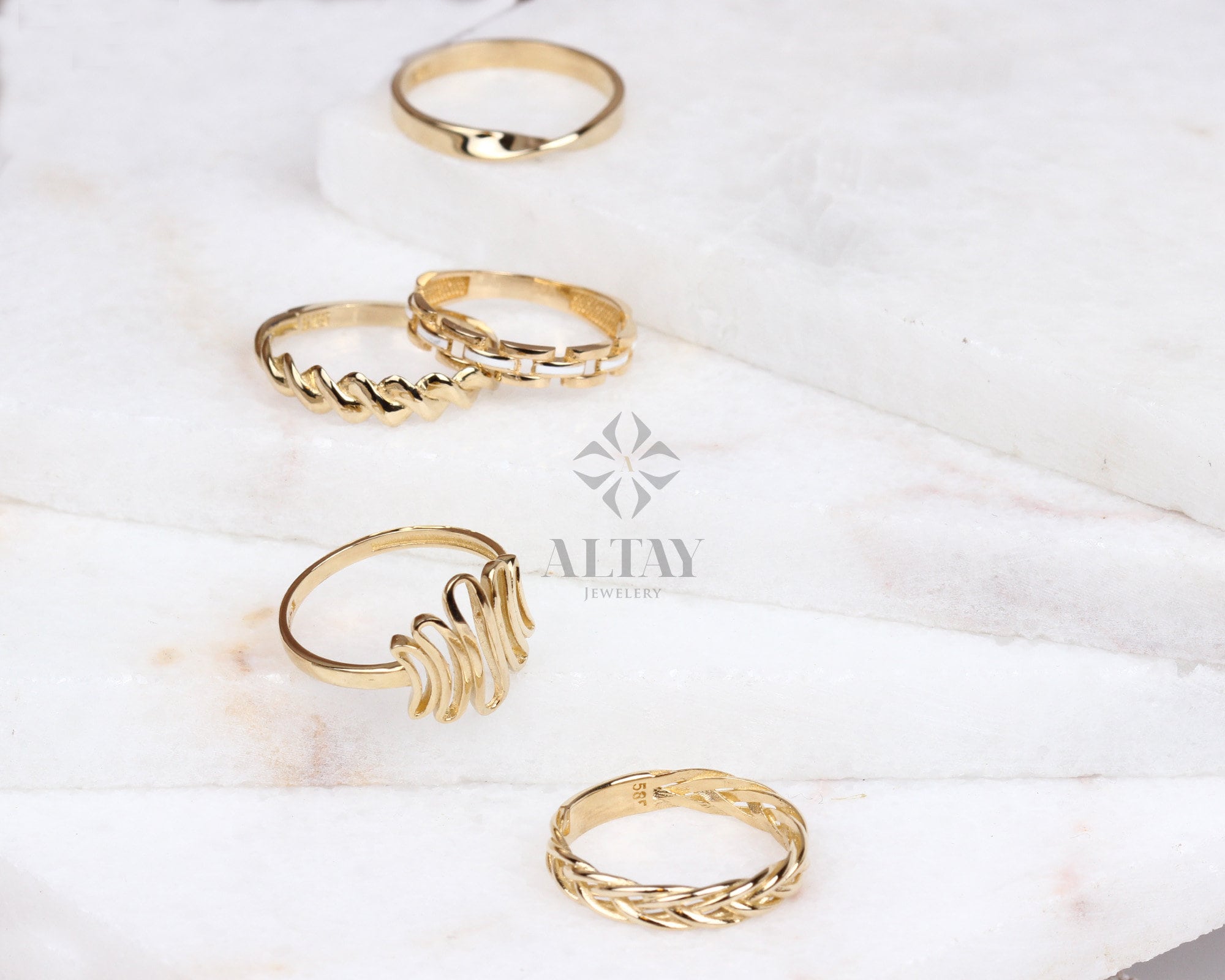 14K Gold Croissant Ring, 4mm Twisted Tiny Dome Ring, Puff Croissant Band Ring, Pointer Ring, Rope Promise Ring, Braided Bubble Gold Ring