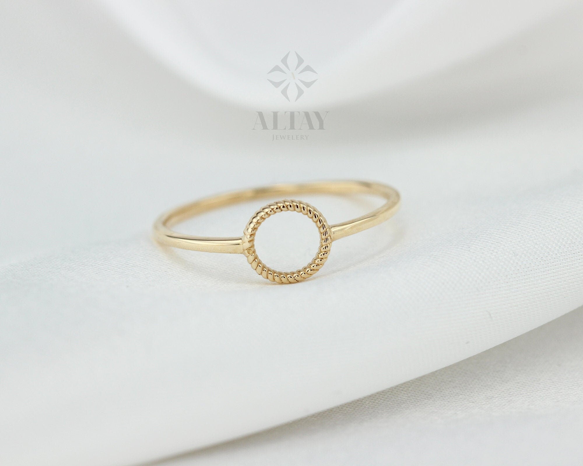 14K Gold Open Circle Ring, Rings for Women, Minimalist Ring, Promise Ring, Dainty Ring, Karma Ring, Eternal Ring, Unity Ring, Gift for her