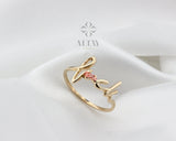 14K Solid Gold Fuck Ring, Fuck Off Ring