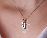 14K Gold Koala Necklace, Koala Charm Pendant