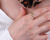 14K Gold Snake Ring, Snake Band