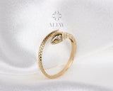 14K Gold Snake Ring, Snake Band