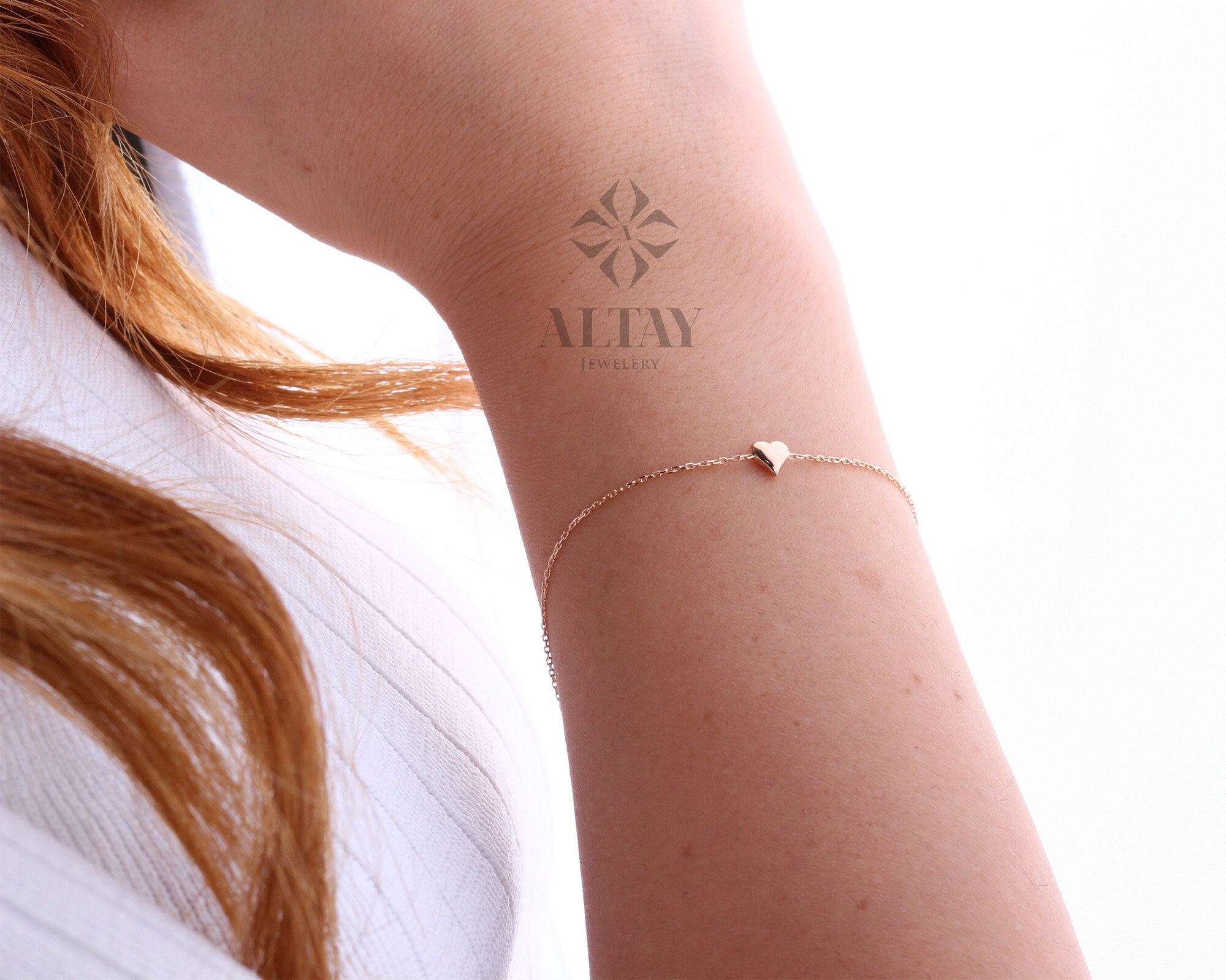 14K Gold Heart Bracelet