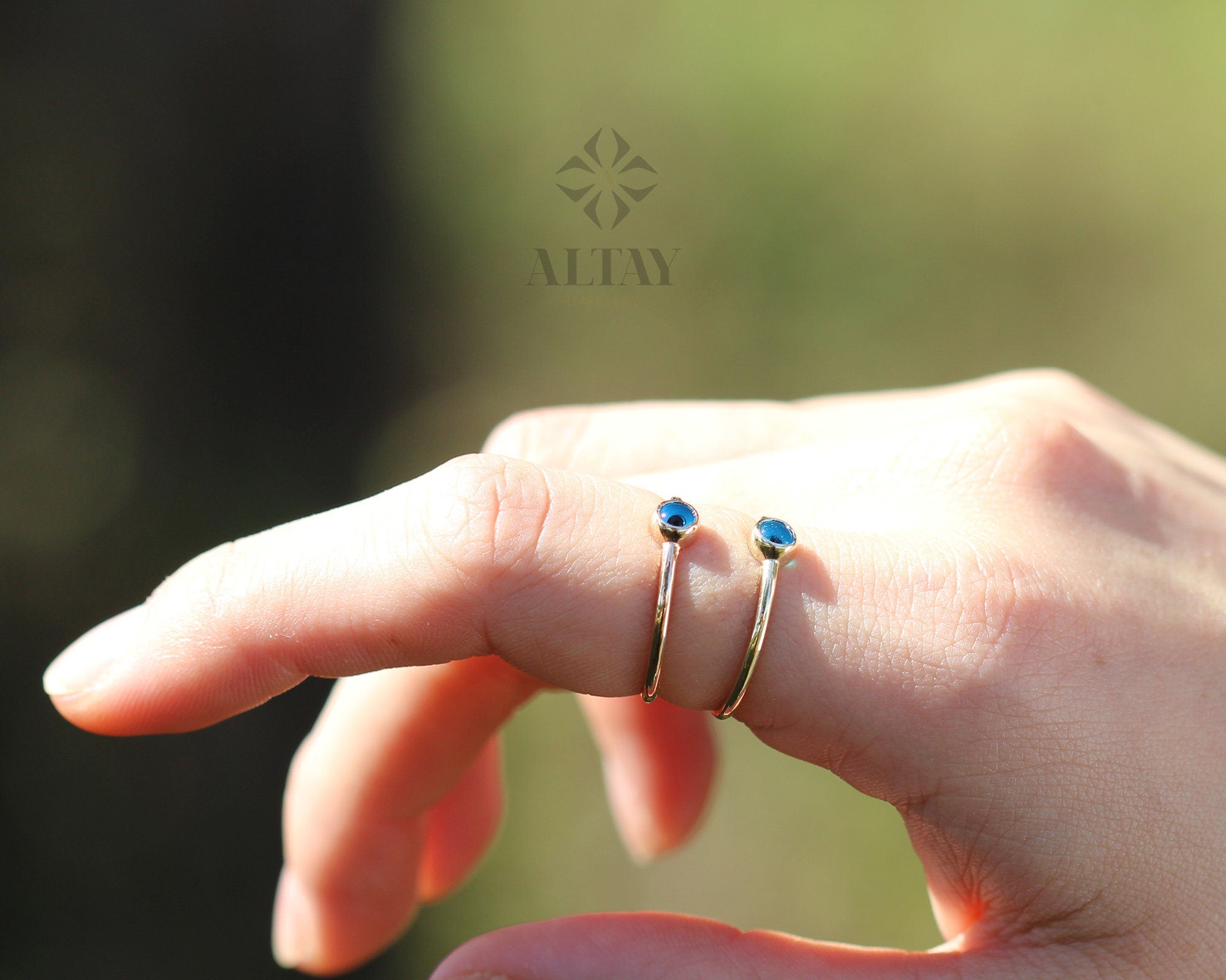 14K Gold Evil Eye Ring, Dainty Stacking Ring, Delicate Evil Eye Band, Minimalist Stackable Jewelry, Luck Charm, Protection, Gift for Her