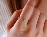 14K Gold Twist Ring, 1.5mm Rope Band Ring