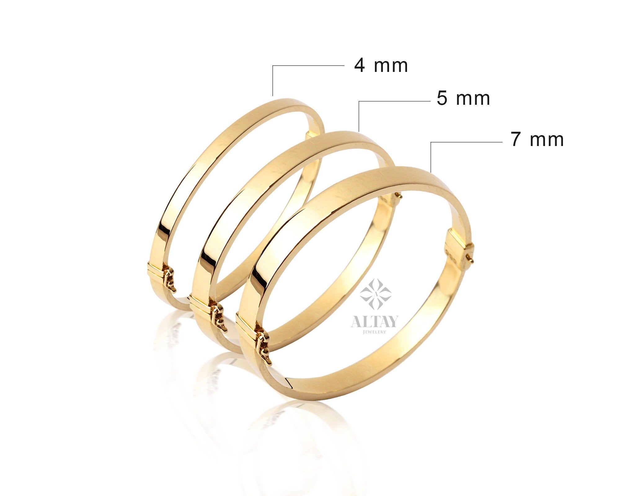 14K Gold Hinged Gold Bracelet, Custom Gold Bangle, 4mm 5mm 7mm Wide Bracelet, Personalized Gold Bangle, Stacking Gold Cuff, Engraved Bangle