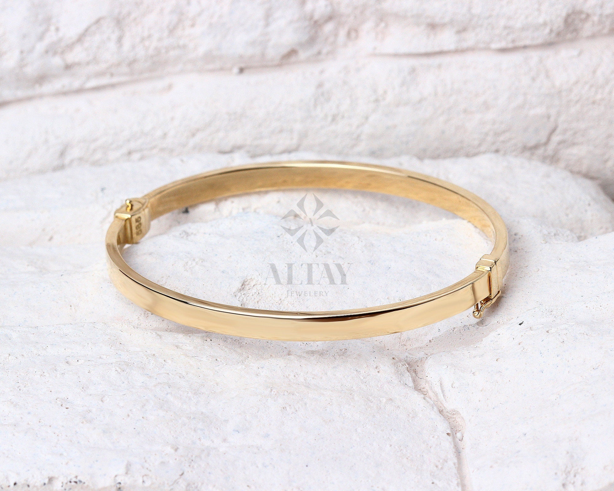 14K Gold Hinged Gold Bracelet, Custom Gold Bangle, 4mm 5mm 7mm Wide Bracelet, Personalized Gold Bangle, Stacking Gold Cuff, Engraved Bangle