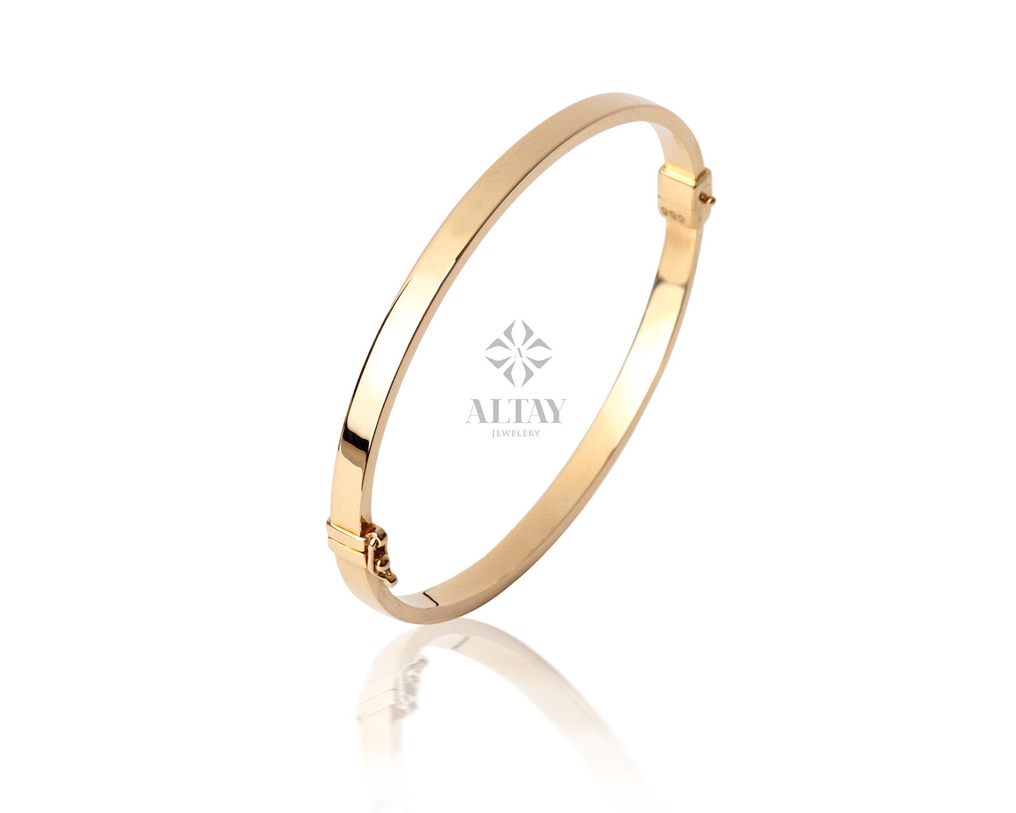 14K Gold Hinged Gold Bracelet, Custom Gold Bangle, 4mm 5mm 7mm Wide Bracelet, Personalized Gold Bangle, Stacking Gold Cuff, Engraved Bangle