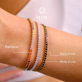 14K Gold Tennis Bracelet, 2mm Cz Diamond Tennis Bracelet