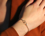 14K Gold Cuban Link Bracelet, Infinity Circle Friendship Bracelet