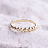 14K Gold Bead Ring, 14K Knuckle Band