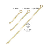 14K Gold Extender Chain, Necklace Bracelet 1" to 3" Extender