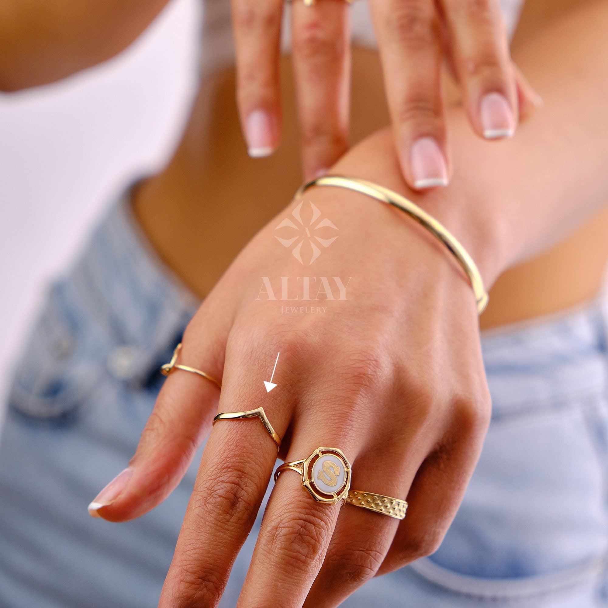 14K Gold Chevron Ring, V Shaped Band Ring, Curved Wedding Band, Wishbone Ring, V Shape Plain Wedding Band, Engagement Ring, Matching Ring