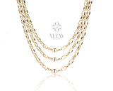 14K Gold Mariner Link Chain Necklace, Mariner Chain Choker
