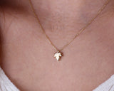 14K Gold Maple Leaf Necklace, Canada Maple Necklace