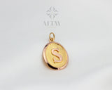 14K Solid Gold Initial Pendant