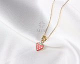 14k Gold Strawberry Necklace, Gold Fruit Necklace Pendant