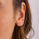 14K Gold Infinity Stud Earrings, Eternal Love Studs