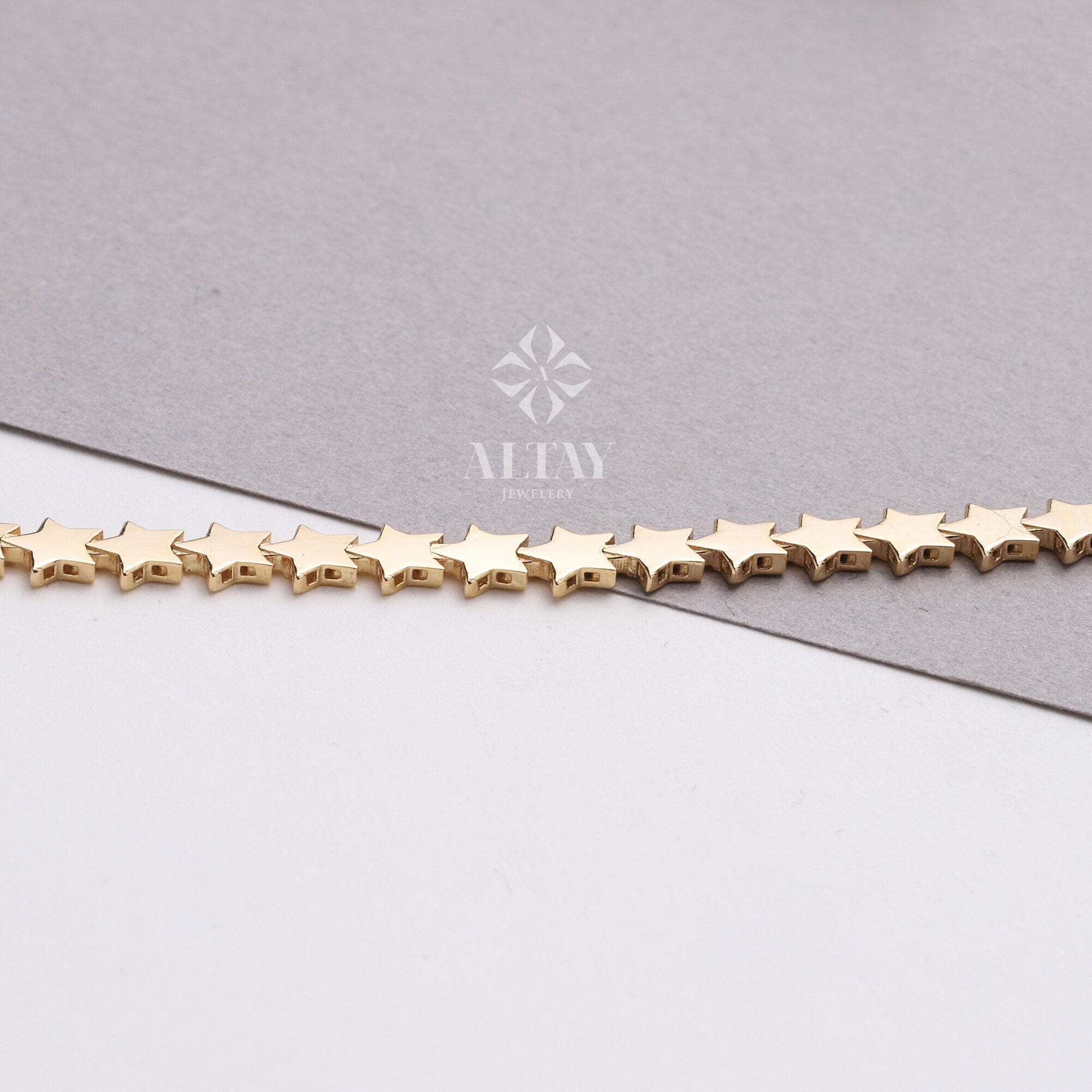 14K Gold Star Bracelet, Gold Multi Stars Bracelet