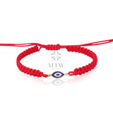 14K Gold Evil Eye String Bracelet, Adjustable Bracelet