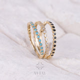 14K Gold Eternity Ring, 2mm Wedding Band