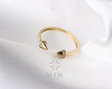 Gold Arrow Ring, 14K Solid Gold Sideways Spike Arrow Ring