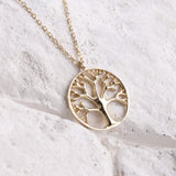 14K Gold Family Tree Necklace, Tree Of Life Pendant