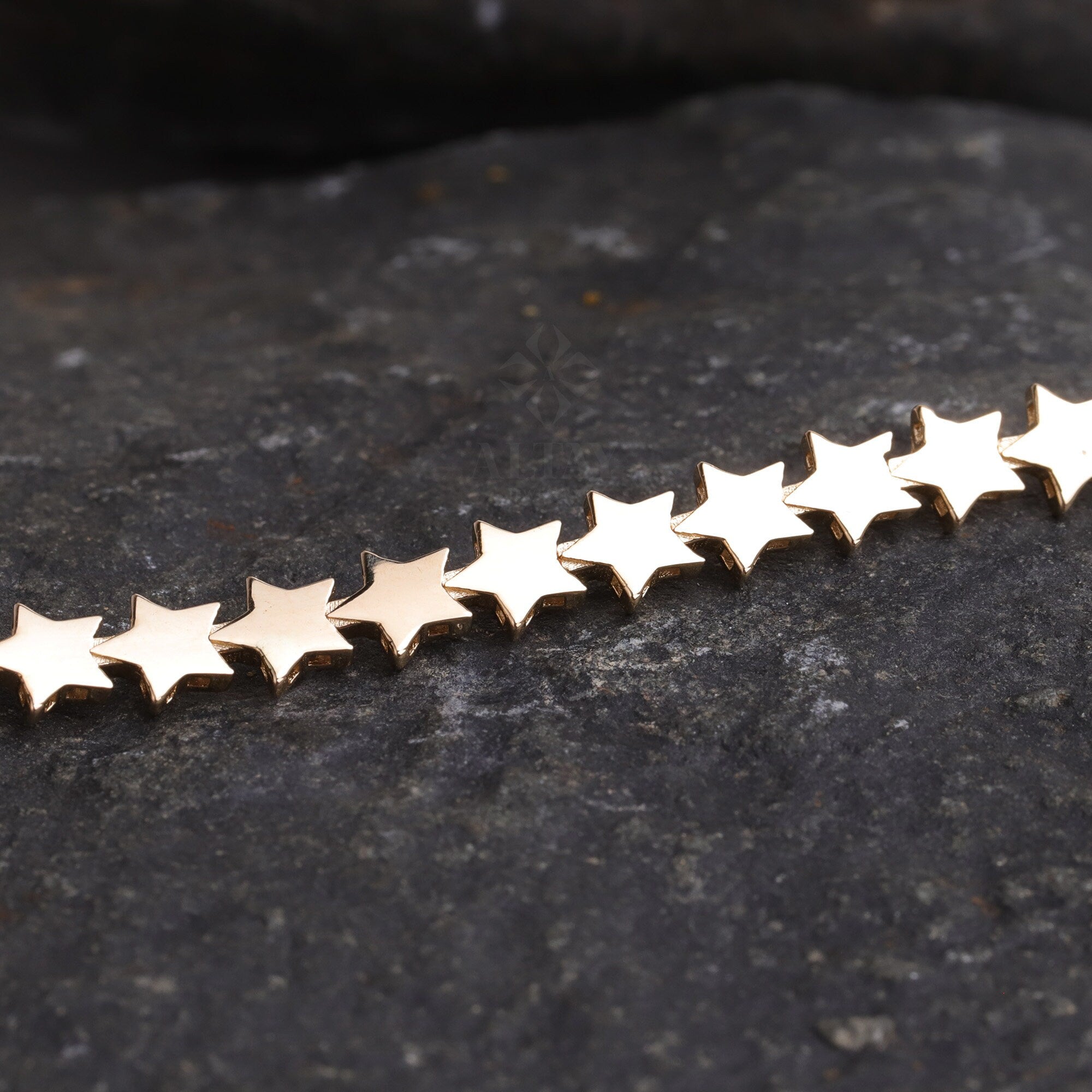 14K Gold Star Bracelet, Gold Multi Stars Bracelet